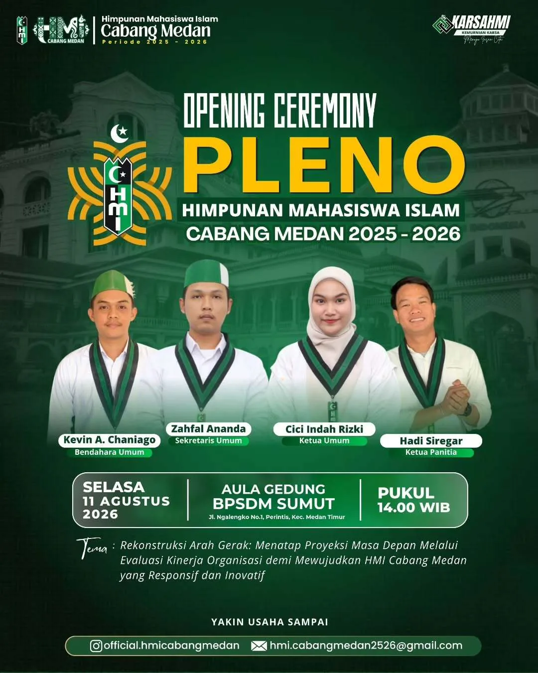 PLENO HMI CABANG MEDAN PERIODE 2025-2026 : Rekonstruksi Arah Gerak